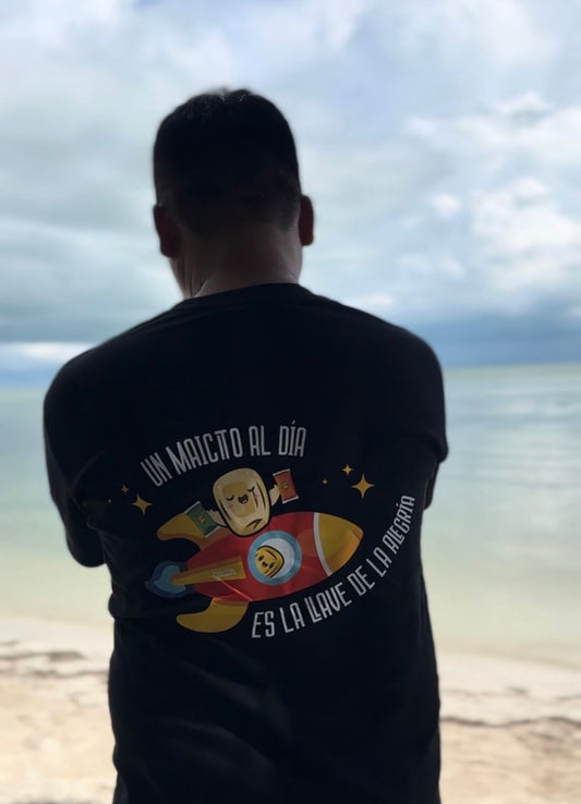 Playera "Un maicito al día es la clave de la alegría"